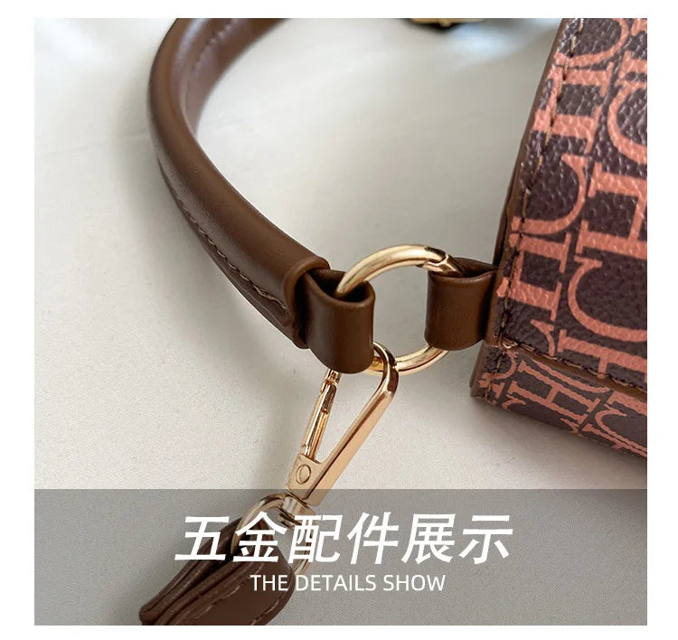 Handheld Bucket Bag For Women Shoulder Crossbody Bag Fashion Large Capacity Trendy Versatile Compartment Underarm Letter Bag
