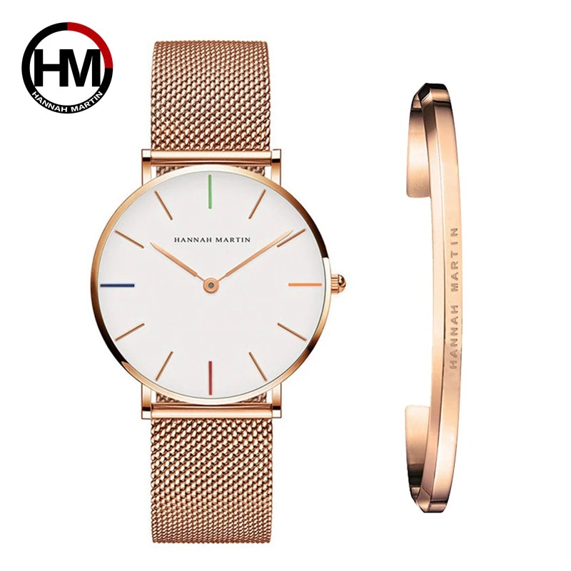 Women Watch Top Brand Dropshipping Japan Quartz Movement 36mm Rose Gold Waterproof Fashionable Nordic Minimalist Ladies Watches