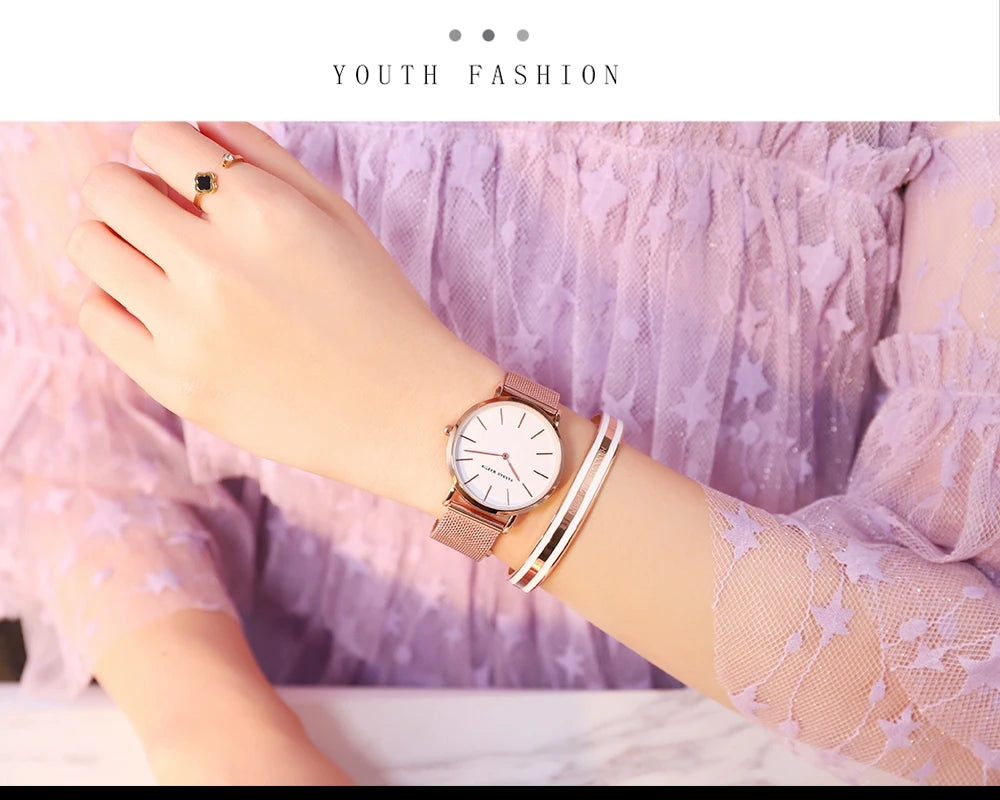 Women Watch Top Brand Dropshipping Japan Quartz Movement 36mm Rose Gold Waterproof Fashionable Nordic Minimalist Ladies Watches