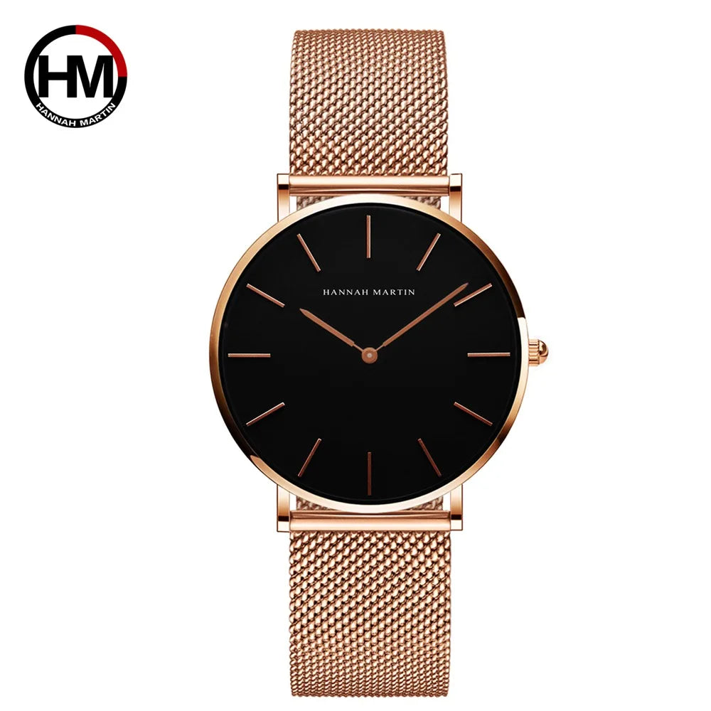 Women Watch Top Brand Dropshipping Japan Quartz Movement 36mm Rose Gold Waterproof Fashionable Nordic Minimalist Ladies Watches