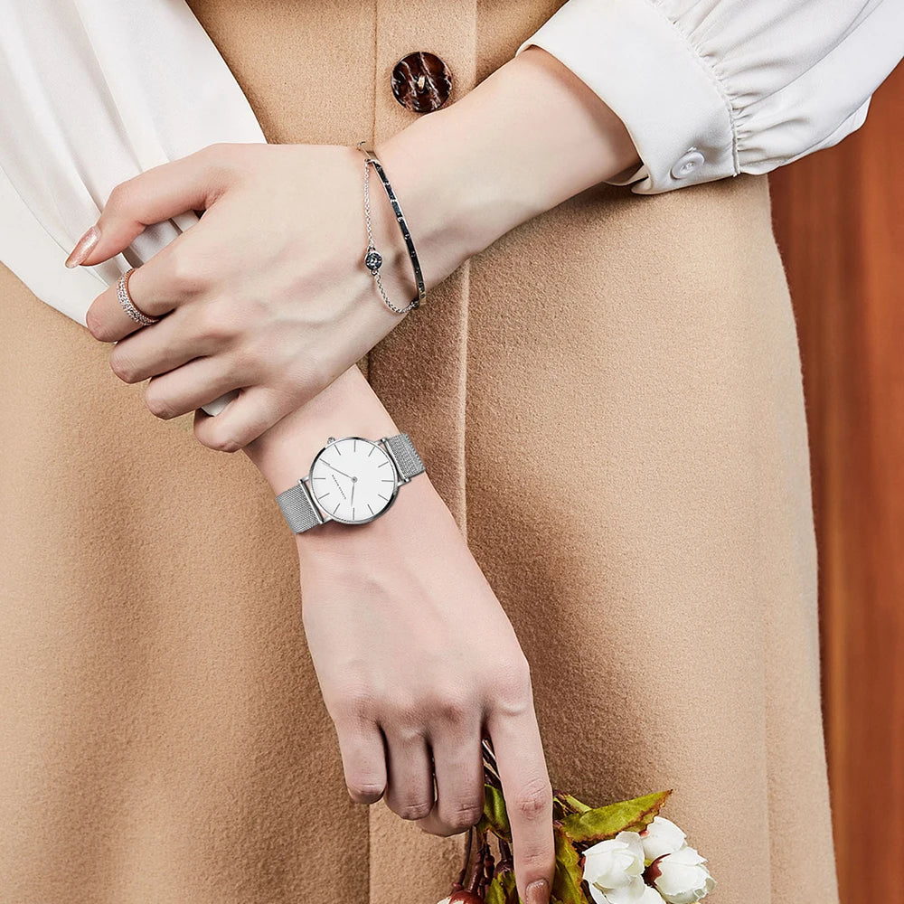 Women Watch Top Brand Dropshipping Japan Quartz Movement 36mm Rose Gold Waterproof Fashionable Nordic Minimalist Ladies Watches
