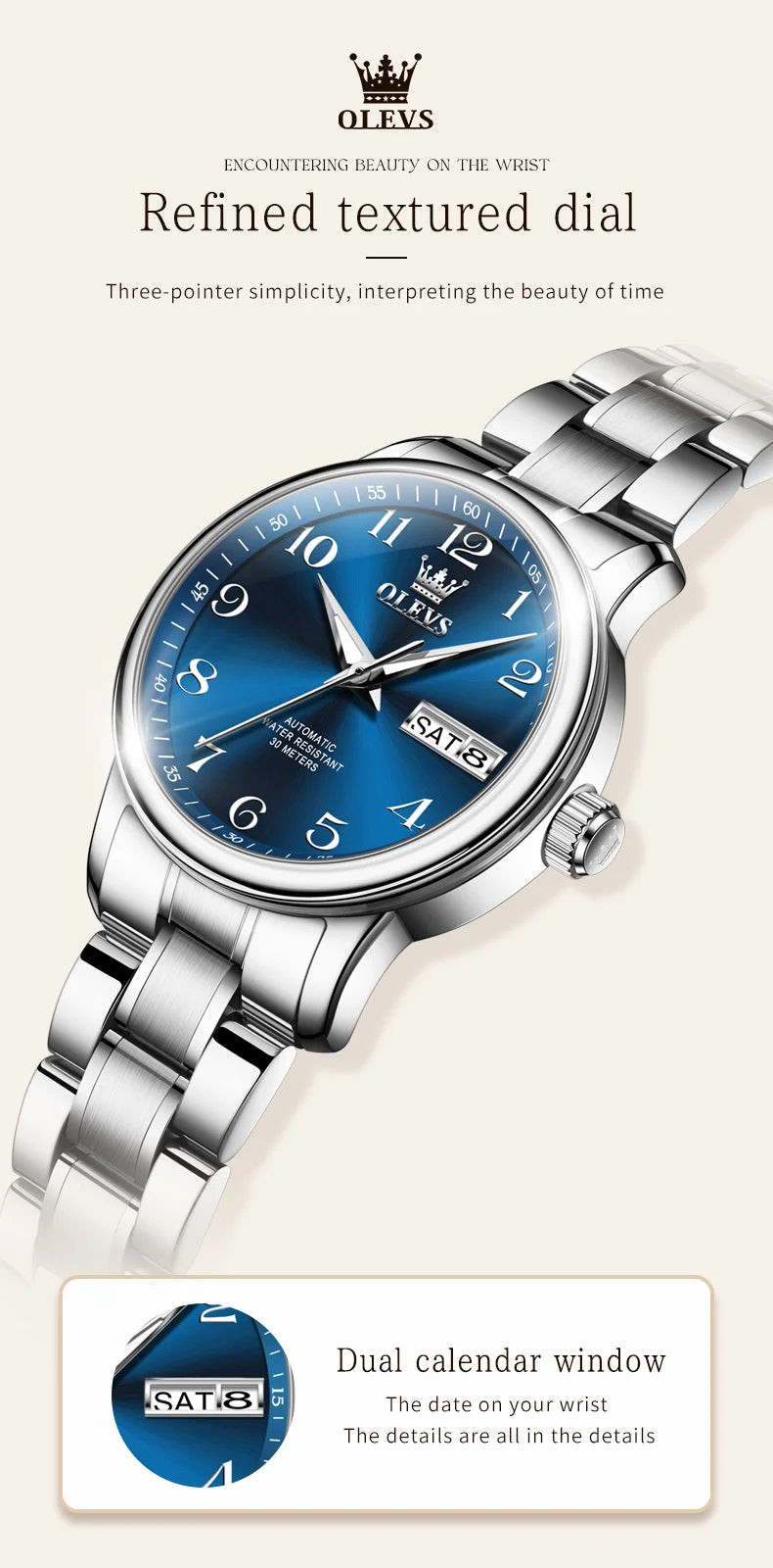 OLEVS High Quality Luxury Watch for Woman Waterproof Stainless Steel Automatic Mechanical Ladies Watch Elegant Women's Watches