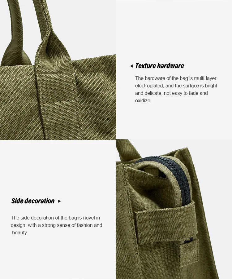 Handheld storage bag, commuting crossbody bag, trendy letter canvas casual shoulder bag, women's bag