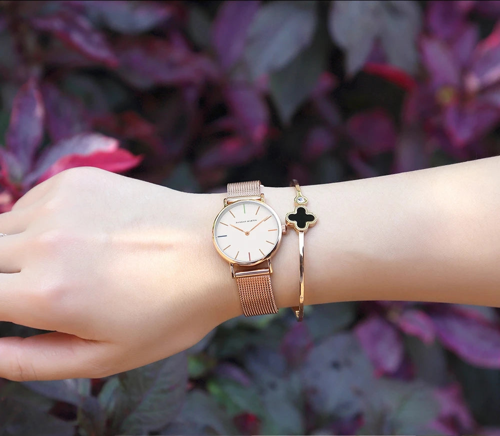 Women Watch Top Brand Dropshipping Japan Quartz Movement 36mm Rose Gold Waterproof Fashionable Nordic Minimalist Ladies Watches