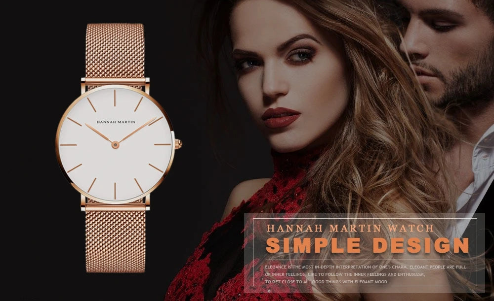 Women Watch Top Brand Dropshipping Japan Quartz Movement 36mm Rose Gold Waterproof Fashionable Nordic Minimalist Ladies Watches