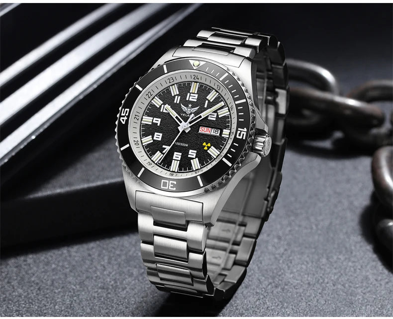Yelang V1031 Luxury Men Brand Watch 44mm Diver Water Watches Japan 8205 Automatic Mechanical movement Luminous 300M Waterproof