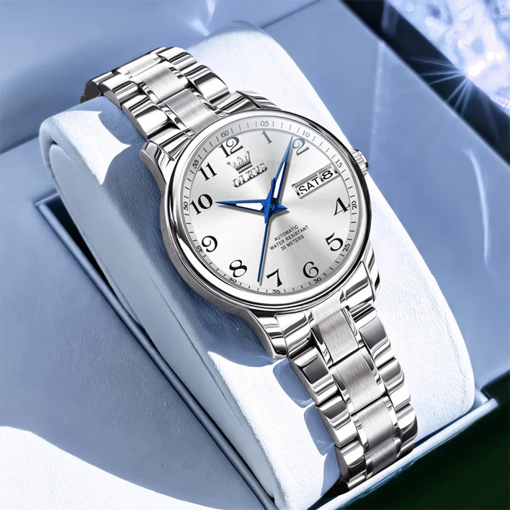 OLEVS High Quality Luxury Watch for Woman Waterproof Stainless Steel Automatic Mechanical Ladies Watch Elegant Women's Watches