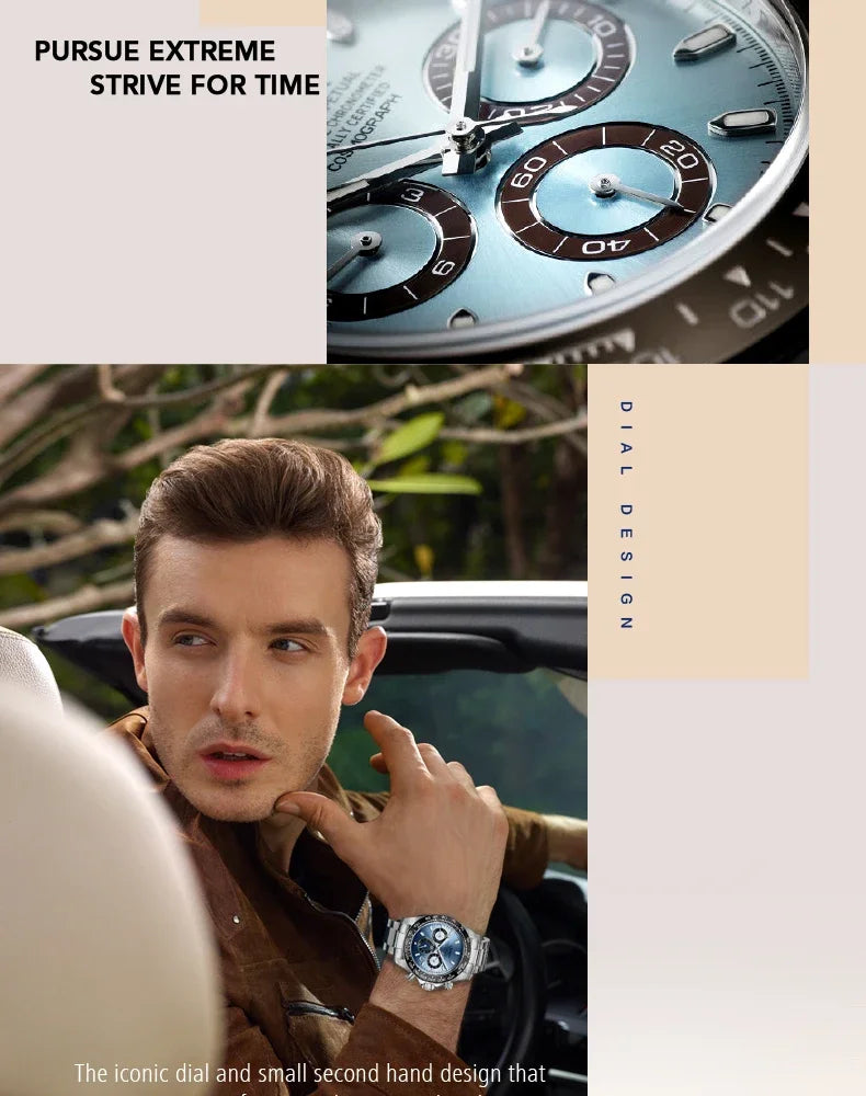 LOREO Men Watches Sapphire Glass 40MM Ceramic GMT Automatic Mechanical Watch Men 20ATM Waterproof Classic Fashion Luxury Clock