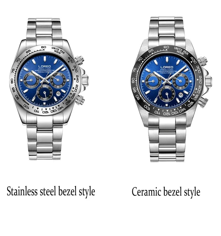 LOREO Men Watches Sapphire Glass 40MM Ceramic GMT Automatic Mechanical Watch Men 20ATM Waterproof Classic Fashion Luxury Clock