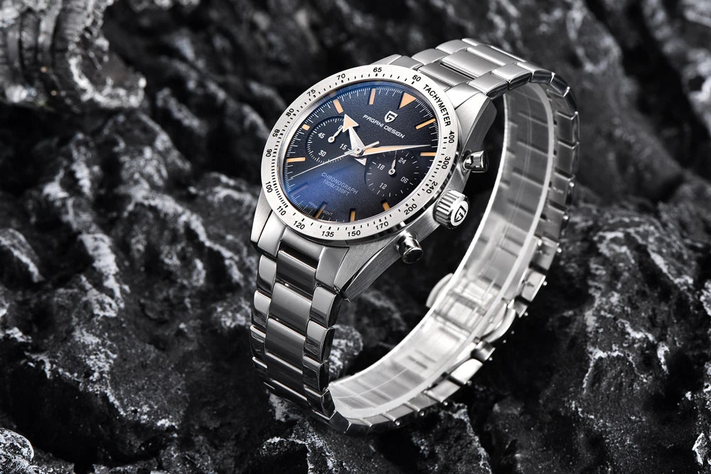 PAGANI DESIGN New Retro Wide arrow Moon Men's Watches Luxury Quartz Watch For Men Sport Chronograph VK64 AR Sapphire glass 2026