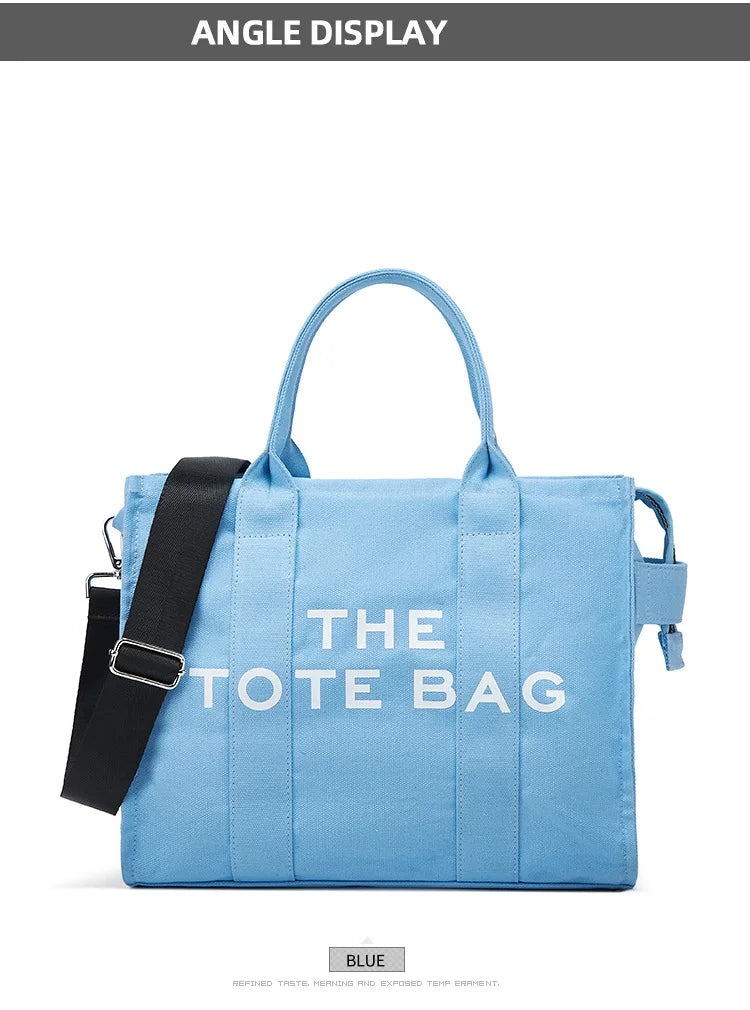 Handheld storage bag, commuting crossbody bag, trendy letter canvas casual shoulder bag, women's bag
