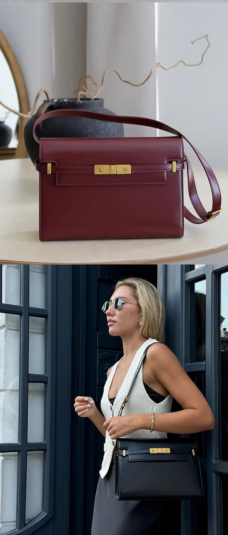 Retro High-End Feeling Manhattan Handbag Underarm Mailman Bag for Stylish Urban Living