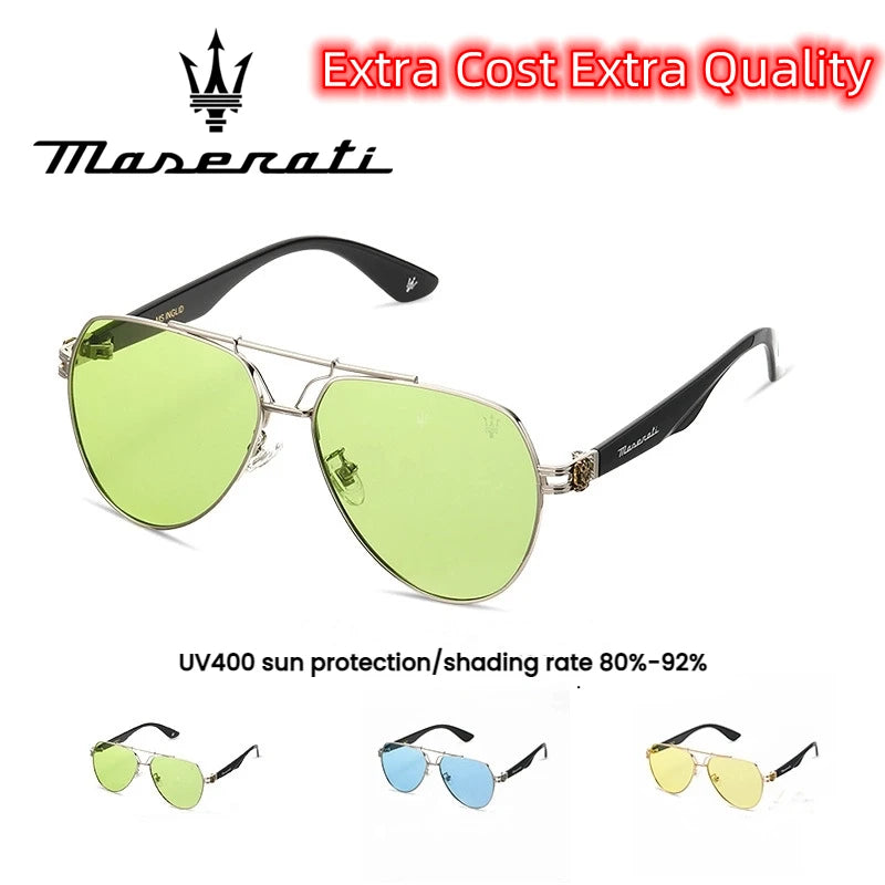 MASERATI Sunglasses New Fashion goggles Stylish Unframed Metal rimmed Shades for Men Women Cool Pose Trendy Design 10785