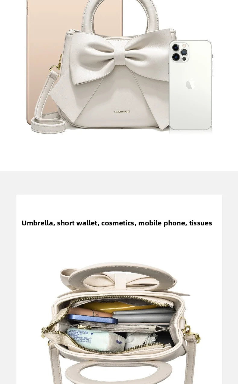 Fashionable and stylish single-shoulder handbag for women, new trendy high-end crossbody bag with bow, suitable for commuting, d