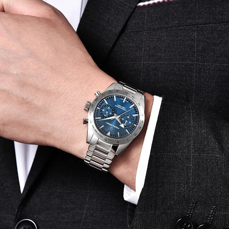 PAGANI DESIGN New Retro Wide arrow Moon Men's Watches Luxury Quartz Watch For Men Sport Chronograph VK64 AR Sapphire glass 2026