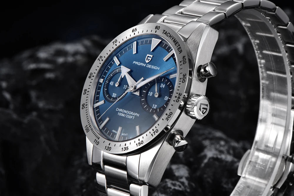 PAGANI DESIGN New Retro Wide arrow Moon Men's Watches Luxury Quartz Watch For Men Sport Chronograph VK64 AR Sapphire glass 2026