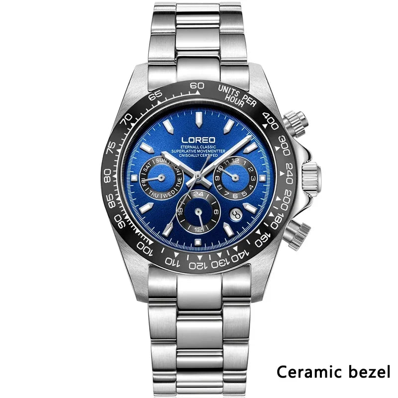 LOREO Men Watches Sapphire Glass 40MM Ceramic GMT Automatic Mechanical Watch Men 20ATM Waterproof Classic Fashion Luxury Clock