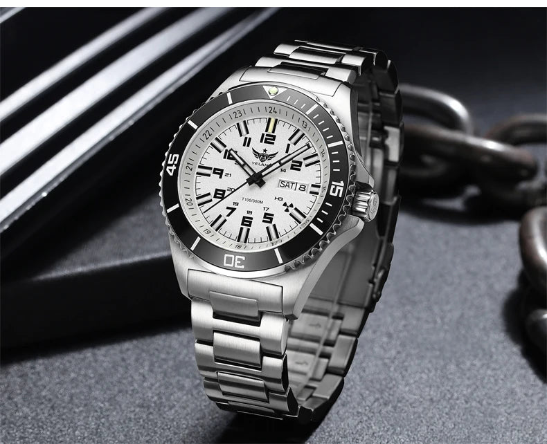 Yelang V1031 Luxury Men Brand Watch 44mm Diver Water Watches Japan 8205 Automatic Mechanical movement Luminous 300M Waterproof