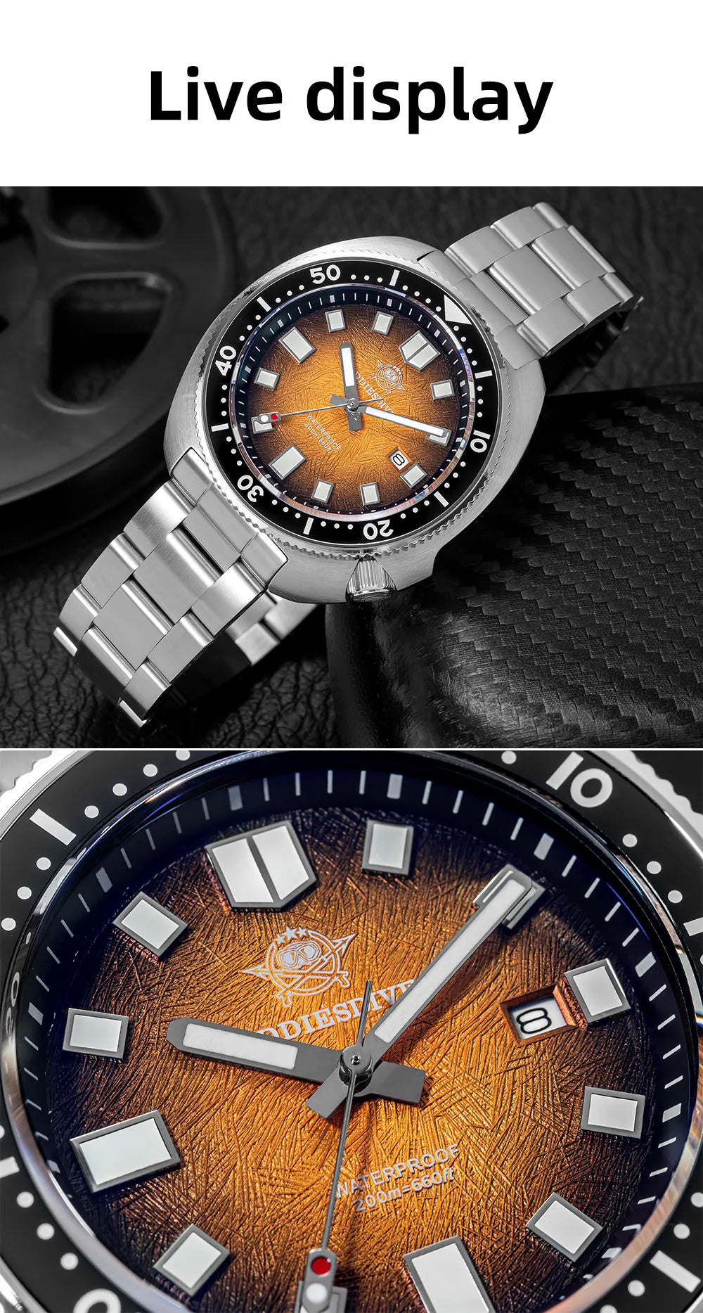 ADDIESDIVE Quartz Watches For Men New AD2511 Sapphire Glass AR Coated 41mm Turtle Watch BGW9 Luminous Waterproof 200M Dive Watch