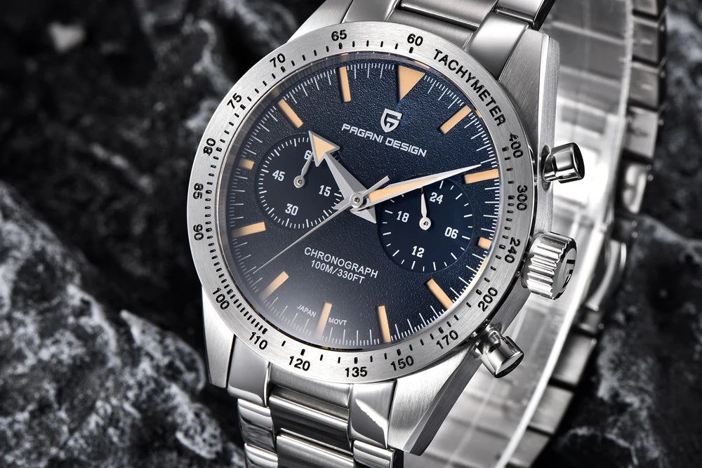 PAGANI DESIGN New Retro Wide arrow Moon Men's Watches Luxury Quartz Watch For Men Sport Chronograph VK64 AR Sapphire glass 2026