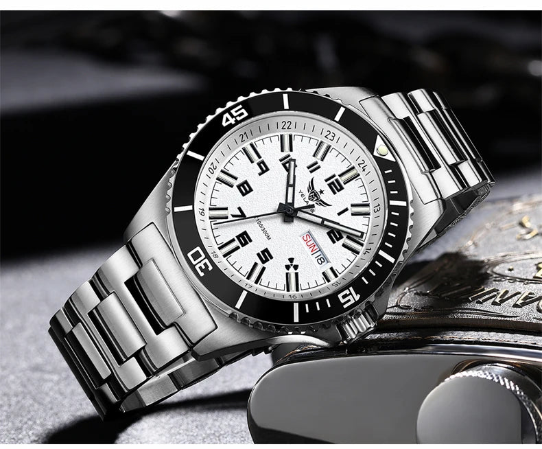 Yelang V1031 Luxury Men Brand Watch 44mm Diver Water Watches Japan 8205 Automatic Mechanical movement Luminous 300M Waterproof
