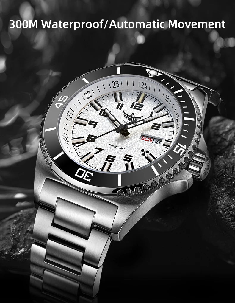 Yelang V1031 Luxury Men Brand Watch 44mm Diver Water Watches Japan 8205 Automatic Mechanical movement Luminous 300M Waterproof
