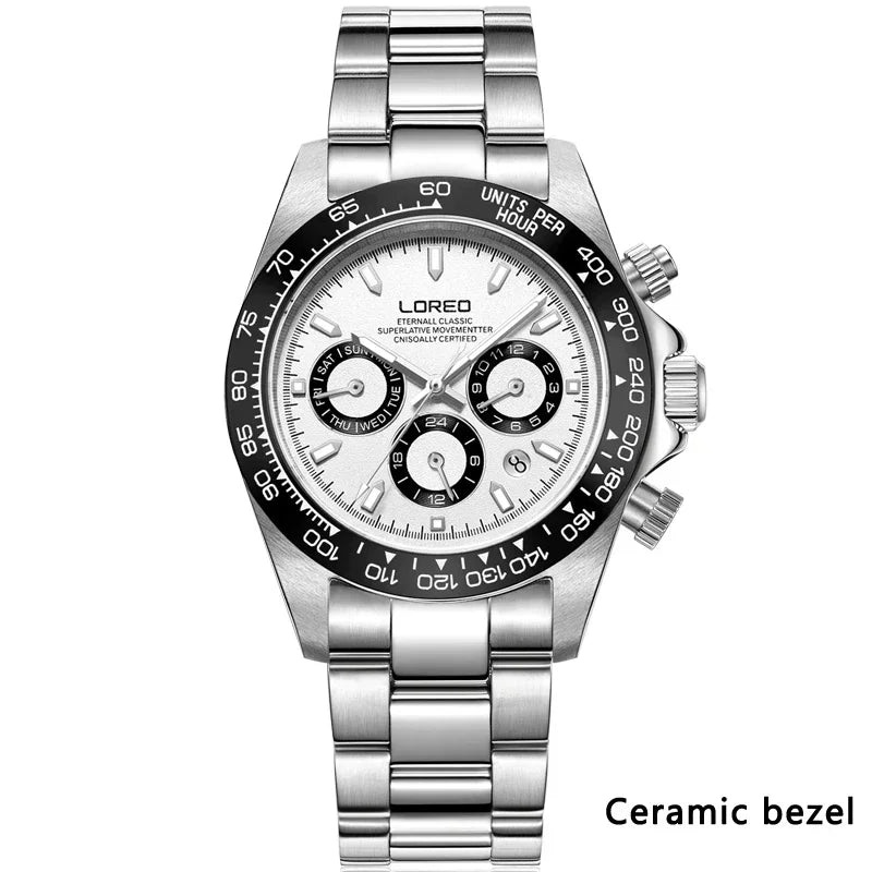 LOREO Men Watches Sapphire Glass 40MM Ceramic GMT Automatic Mechanical Watch Men 20ATM Waterproof Classic Fashion Luxury Clock