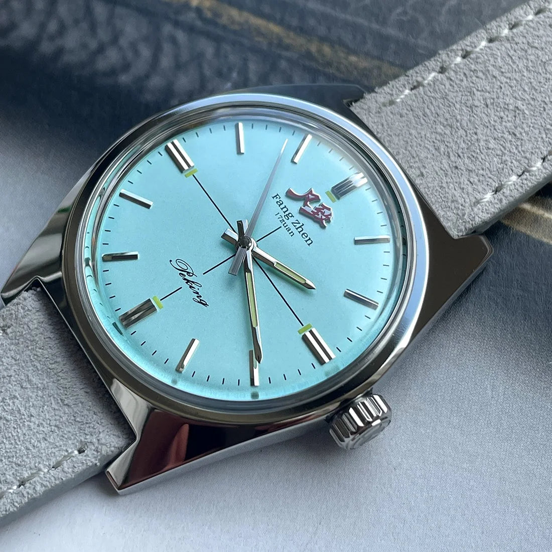 Merkur Watch Wine Red Dial Watch Metal Vintage Casual Dress Watches Handwind Mechanical Watch for Men Relogio Masculino 36mm