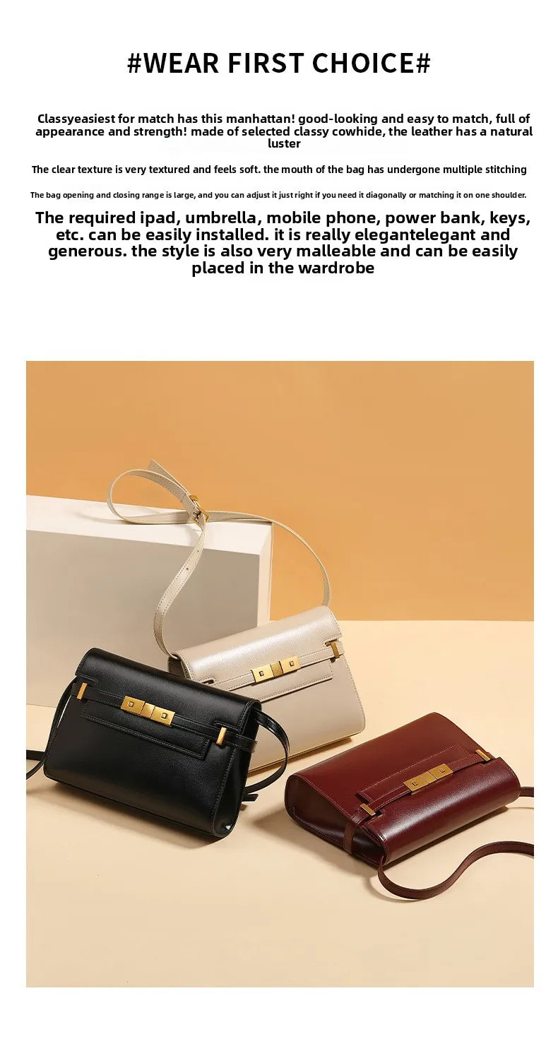 Retro High-End Feeling Manhattan Handbag Underarm Mailman Bag for Stylish Urban Living